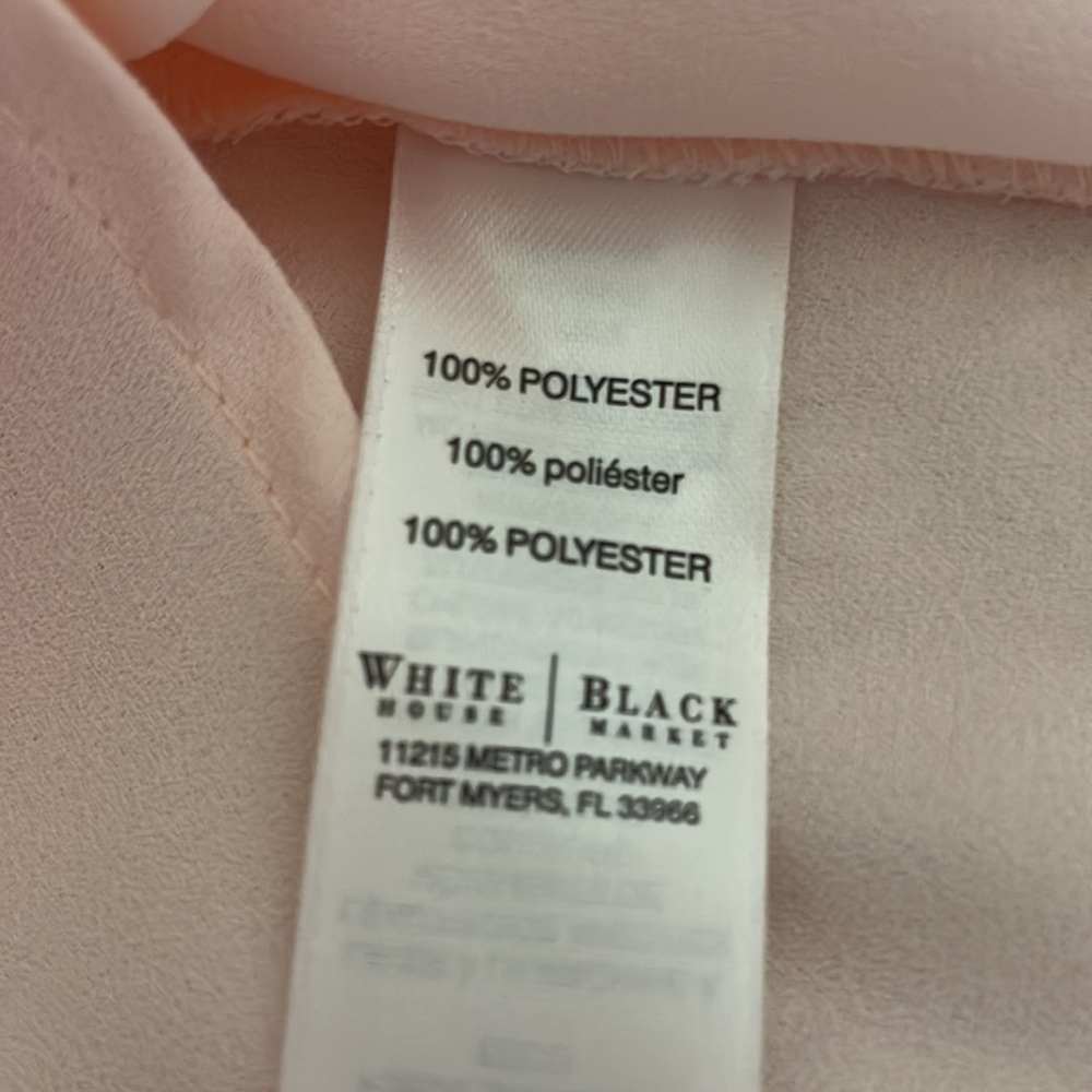 White House/Black Market Soft Peach Sleeveless Ruffle Front Top EUC  - Size 2 - Picture 12 of 14